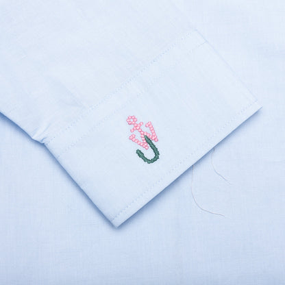 Window Embroidery Shirt Light Blue