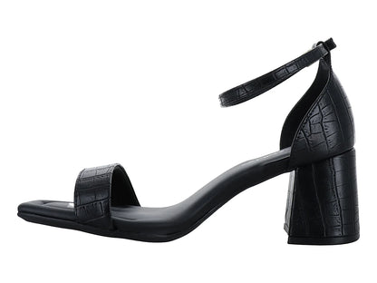 Sandalias Piccadilly Efecto Croco Negro para Mujer