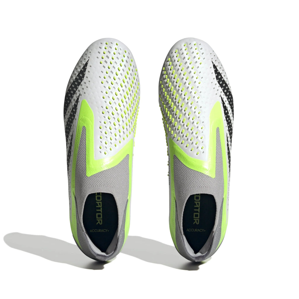 adidas Predator Accuracy FG Firm Ground Cleats White Black Lucid Lemon