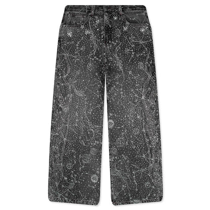 20K Zodiac Diamond Denim Pants Black