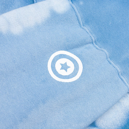 Hand Dye Shark Full Zip Hoodie Blue
