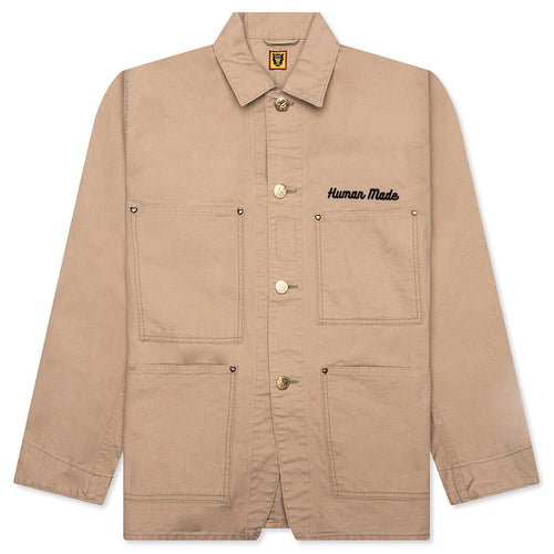 Washed Duck Coverall Jacket Beige