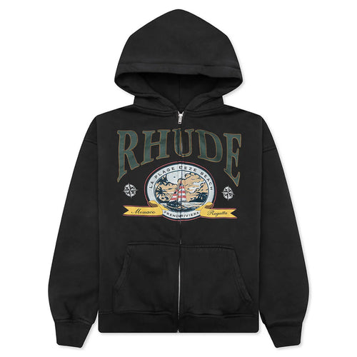 Monaco Regatta Full Zip Hoodie Vintage Black