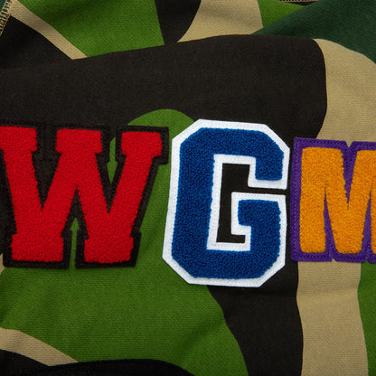 Mega ABC Camo Double Shark Relaxed Fit Full Zip Hoodie Green