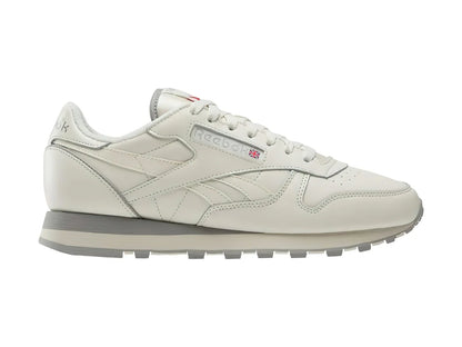 Tenis Reebok Classic Leather Blanco Hueso y Gris para Hombre