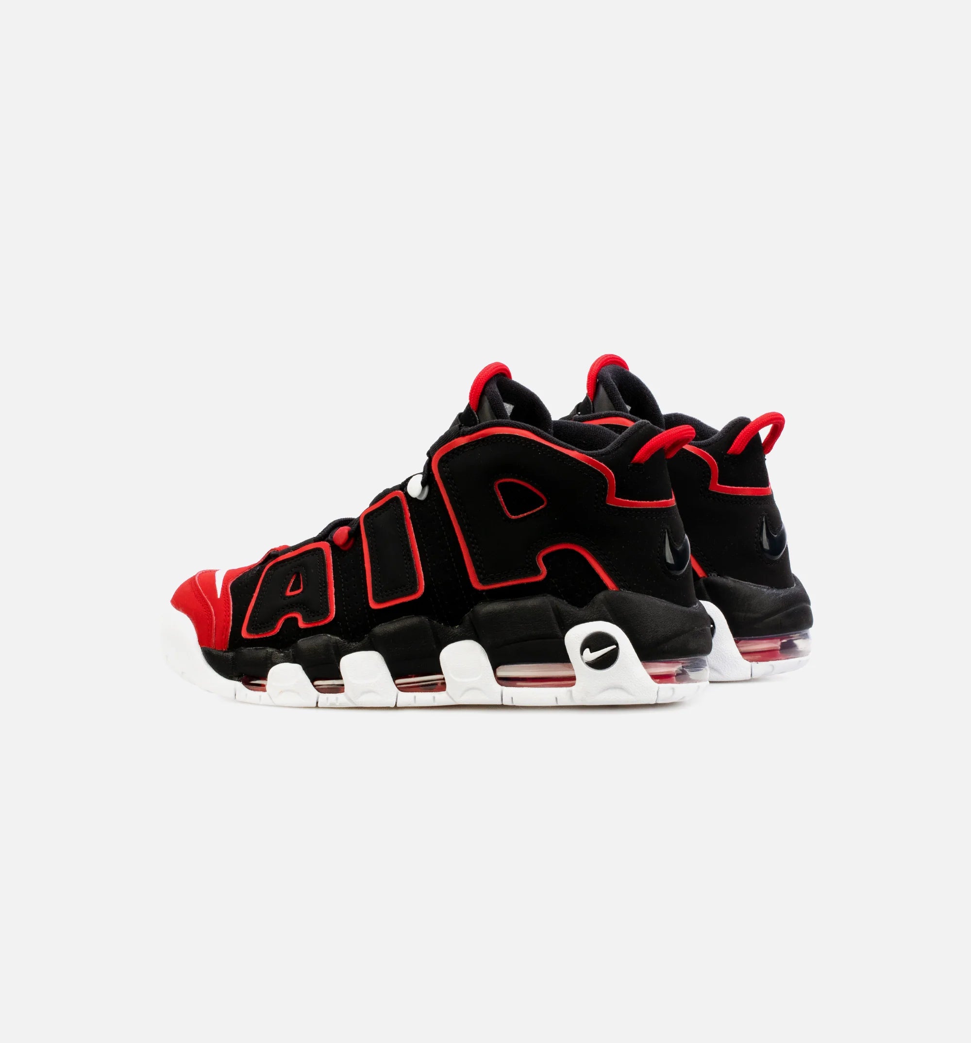 Air More Uptempo Red Toe Mens Basketball Shoe Black Red