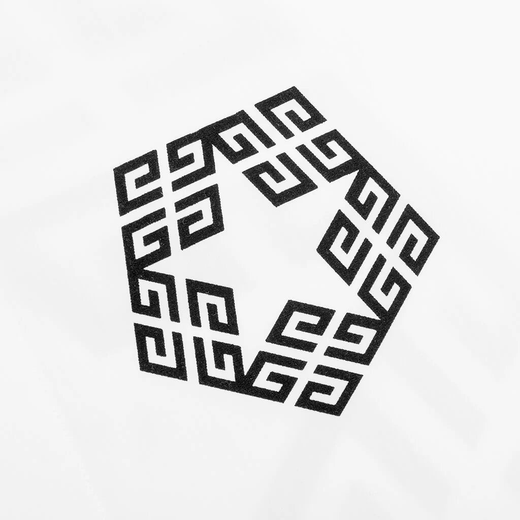 Boxy Fit Print Shirt White