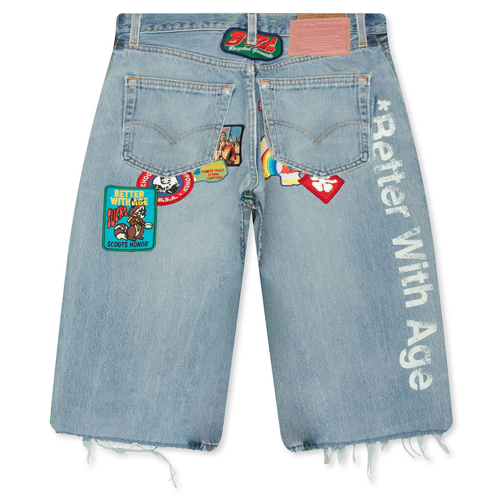 Gentlemens Triple Wide Long Denim Short Indigo