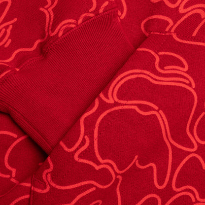 Bape 30th Anniversary Line Camo Shark Full Zip Hoodie Red