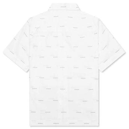 Zipped Boxy Fit Shirt White