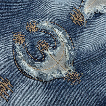 Bone Leather Denim Pants Blue
