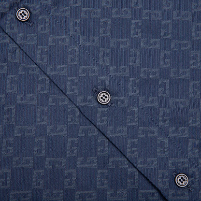 Shiny Monogram 72 Denim Shirt Grey Blue