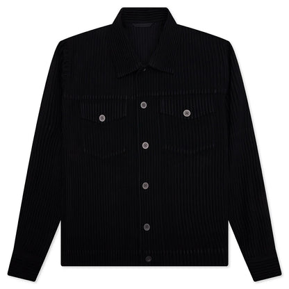 Wool Like Light Trucker Jacket Black