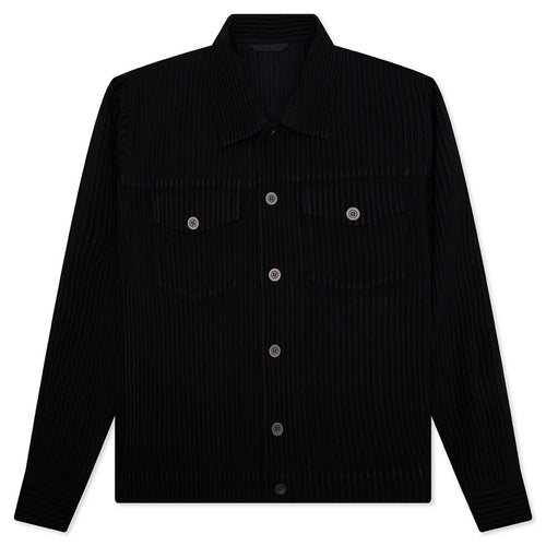 Wool Like Light Trucker Jacket Black