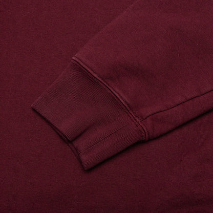 Logo Embroidered Long Sleeved Hoodie Burgundy