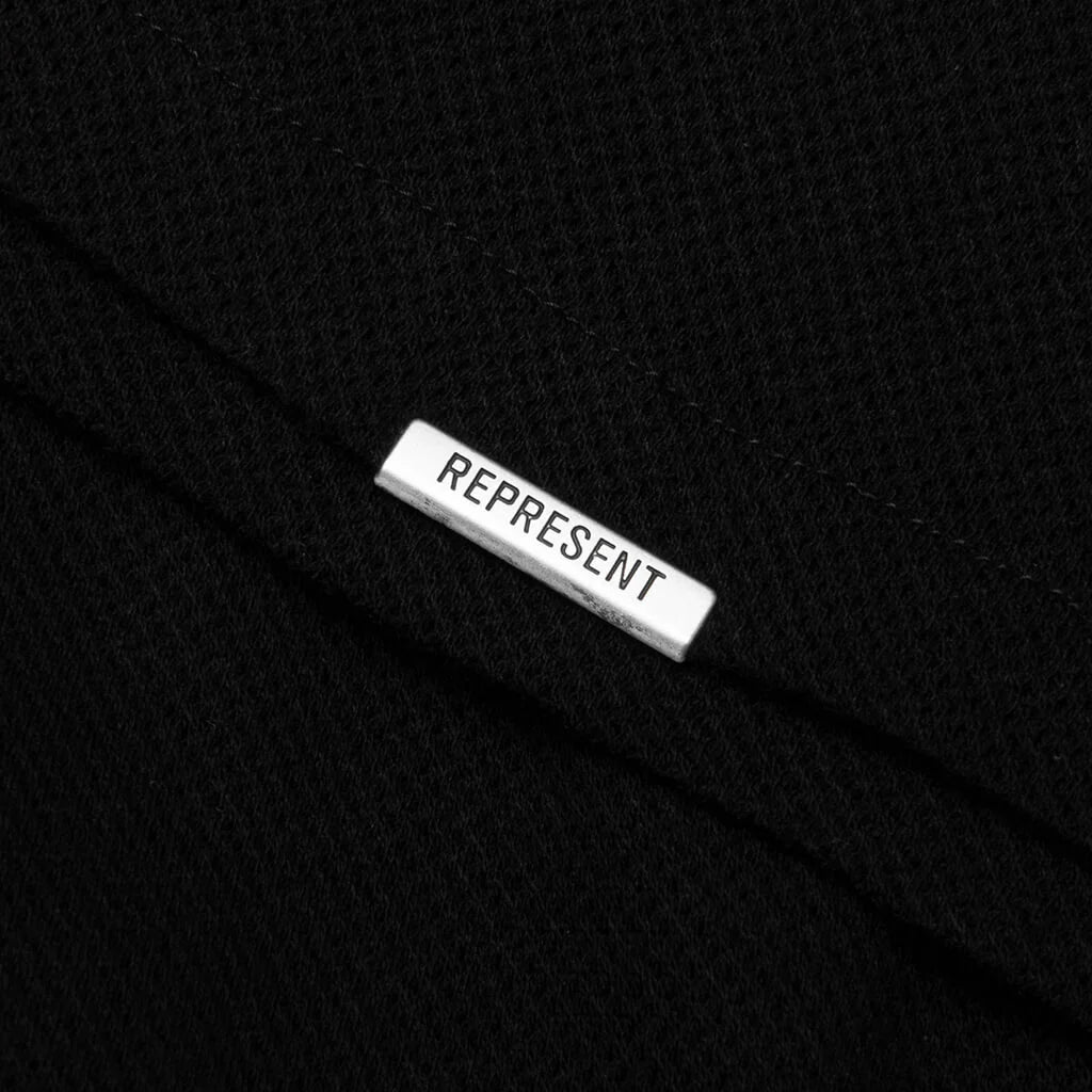 Mesh Pegasus Long Sleeve T Shirt Jet Black