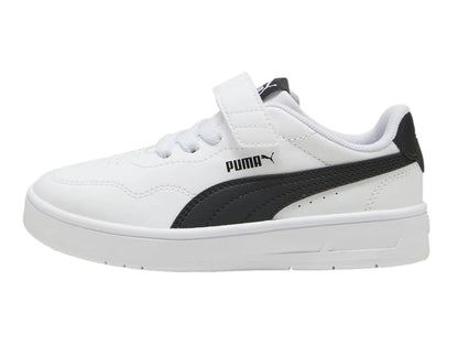 Tenis Puma Court Classic Clean Blanco y Negro para Niño