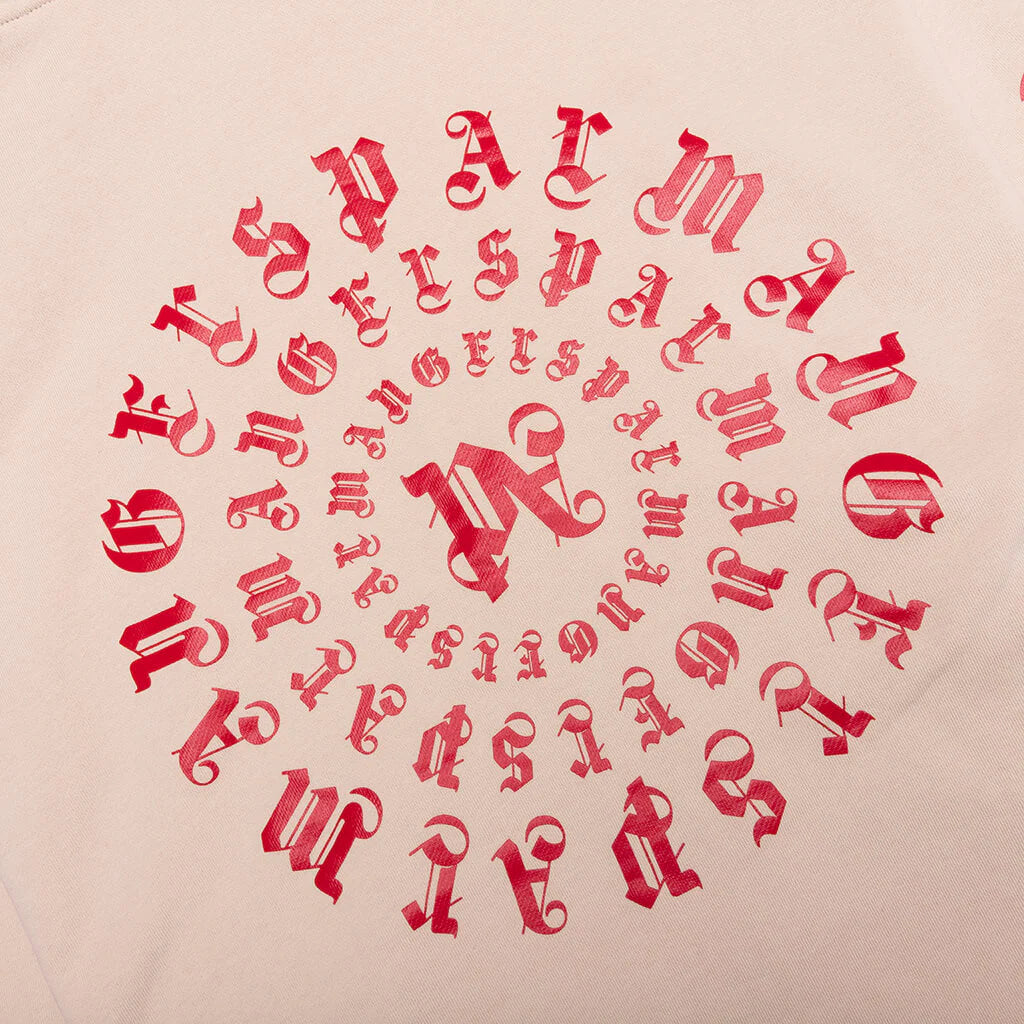Gothic Logo Zipped Crew Light Beige Red