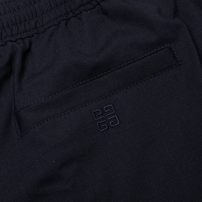 Slim Fit Formal Wool and Mohair Pants Night Blue