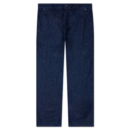 Logo Grid Turn Up Workwear Jeans Indigo