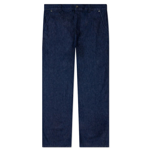Logo Grid Turn Up Workwear Jeans Indigo