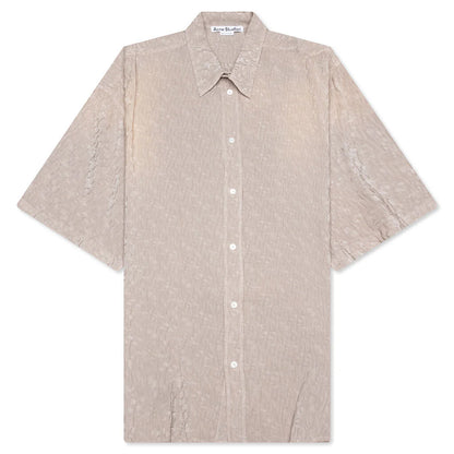 Monogram Button Up Shirt Warm Grey