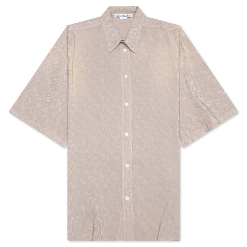 Monogram Button Up Shirt Warm Grey