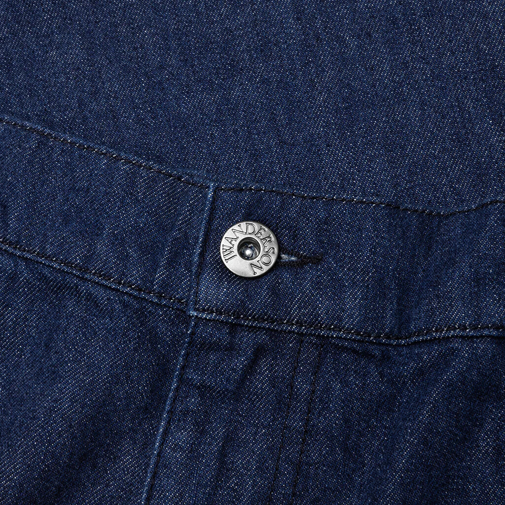 Logo Grid Turn Up Workwear Jeans Indigo