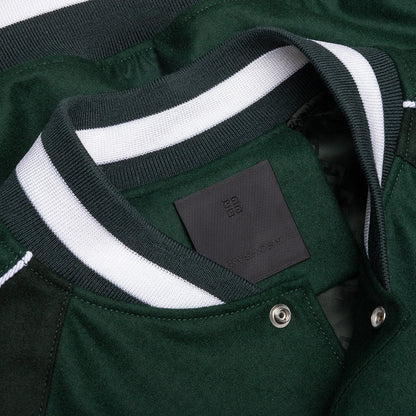 College Varsity Wool Jacket Dark Green