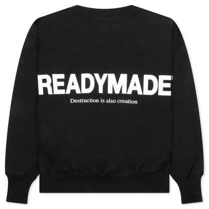Mock Neck Smile Sweatshirt Black