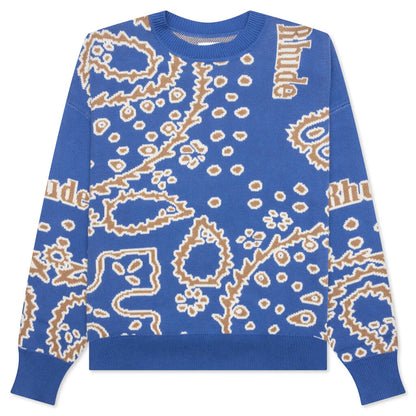 Bandana Knit Crewneck Light Blue