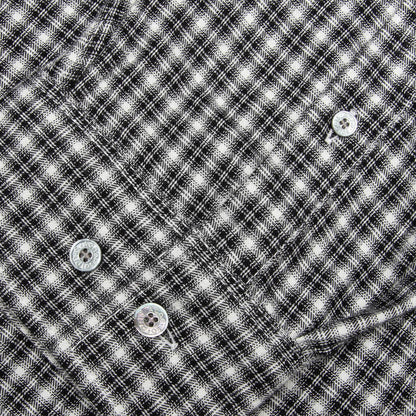 Flannel Button Up Shirt Black White