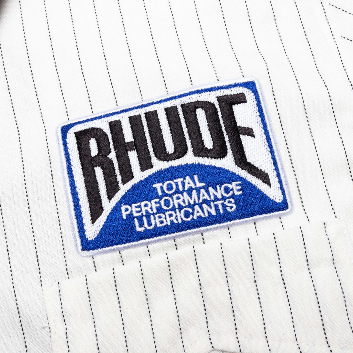 Twill Stripe Mechanic Shirt White Black