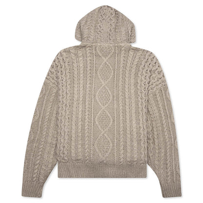 Cable Knit Hoodie Core Heather