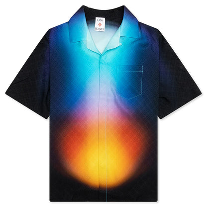 Short Sleeve Cuban Collar Shirt Gradient