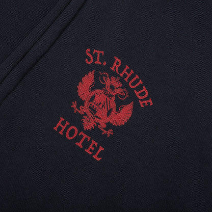 St Rhude Seal Zip Up Hoodie Vintage Black Red
