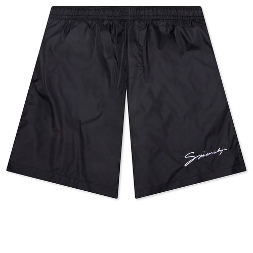 Signature Logo Swim Shorts Black White