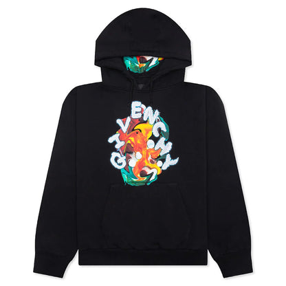 Psychedelic Boxy Fit Hoodie Black