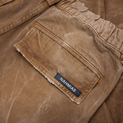Denim Oversized Cargos Brown Wash