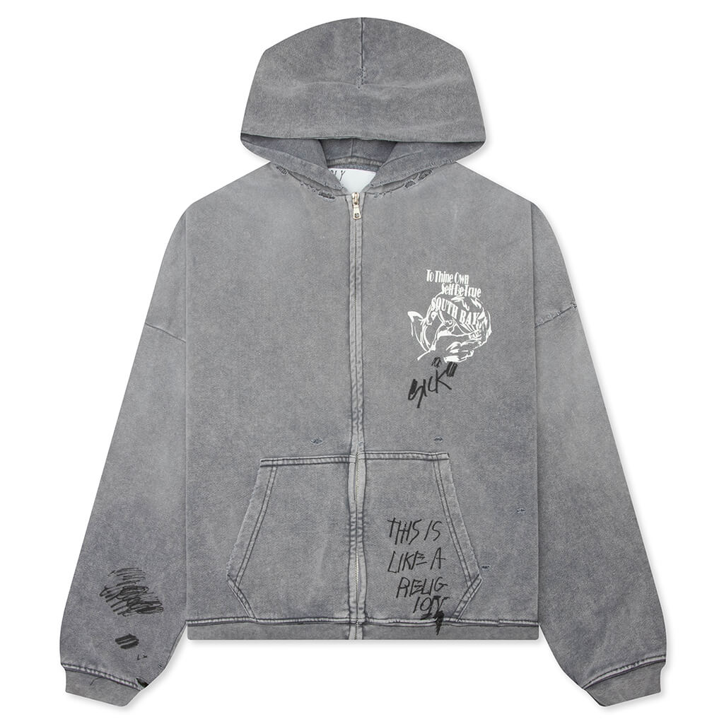 Carrying The Message Zip Hoodie Gray