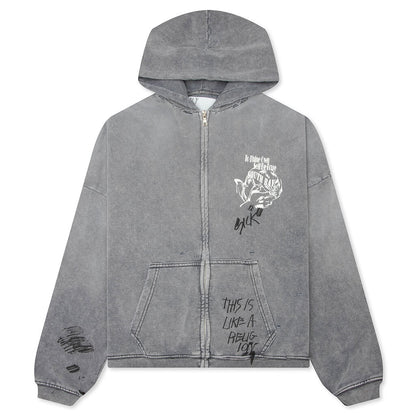 Carrying The Message Zip Hoodie Gray