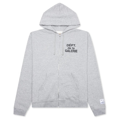 French Zip Hoodie Heather Grey
