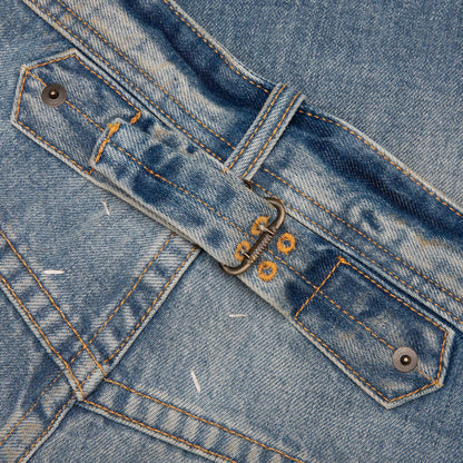 Straight Leg Cropped Jeans Washed Blue
