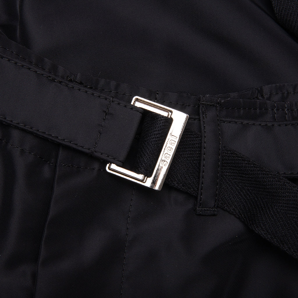 Belted Nylon Bermuda Cargo Shorts Black