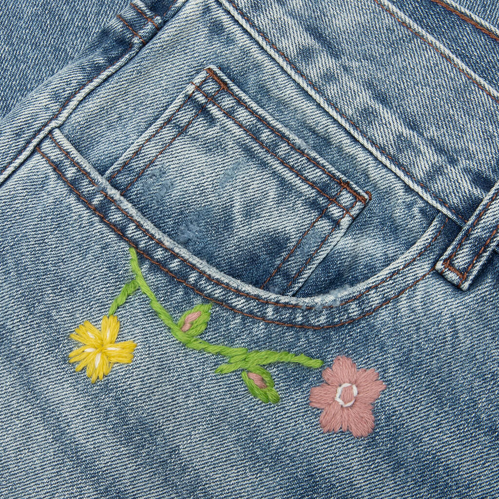 Majestic Floral Denim Pants Blue