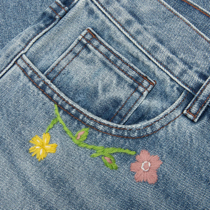 Majestic Floral Denim Pants Blue