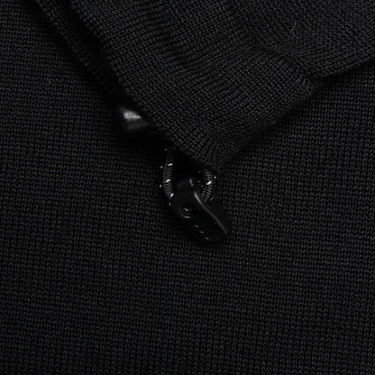 Drawstring Knit Sweatshirt Black