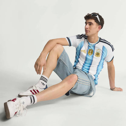 adidas Argentina Home Authentic Mens Soccer Jersey 26 White Blue