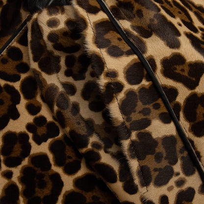 Leopard Print Calf Hair Basketball Shorts Brown Leopard