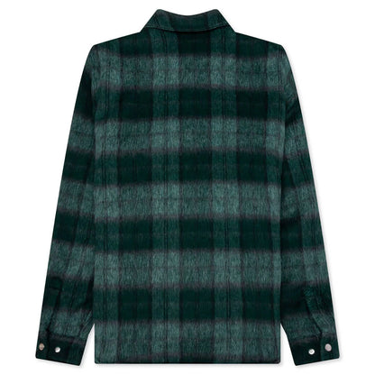 Brushed Plaid Overshirt Aqua Multi